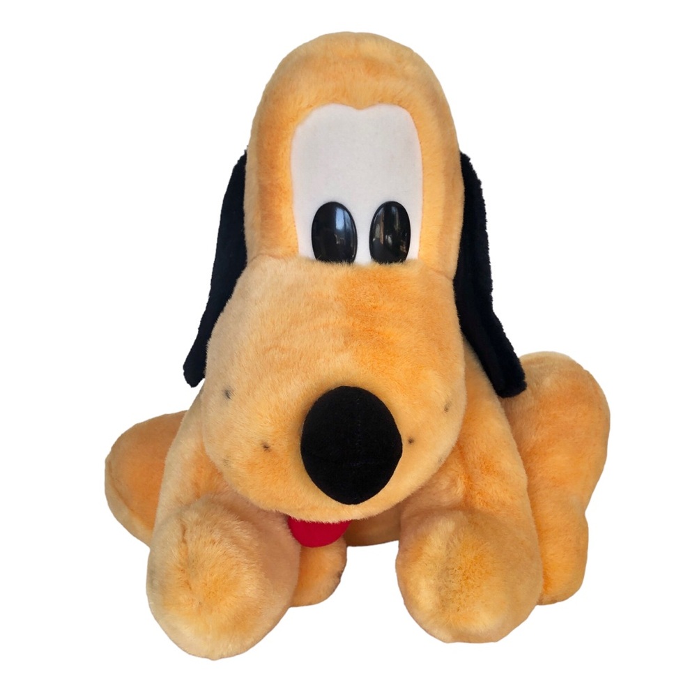 Vintage Disneyland Walt Disney World Pluto Plush Sitting Dog Stuffed Animal